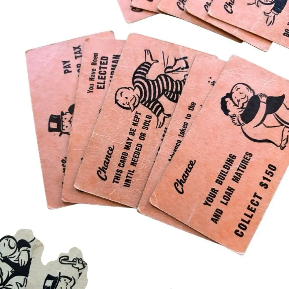 Monopoly 1940’s Chance & Community Chest Cards *Complete*